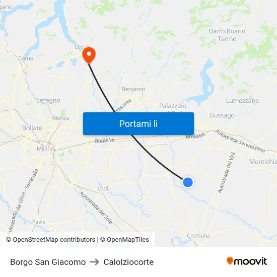 Borgo San Giacomo to Calolziocorte map