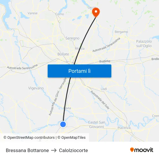 Bressana Bottarone to Calolziocorte map
