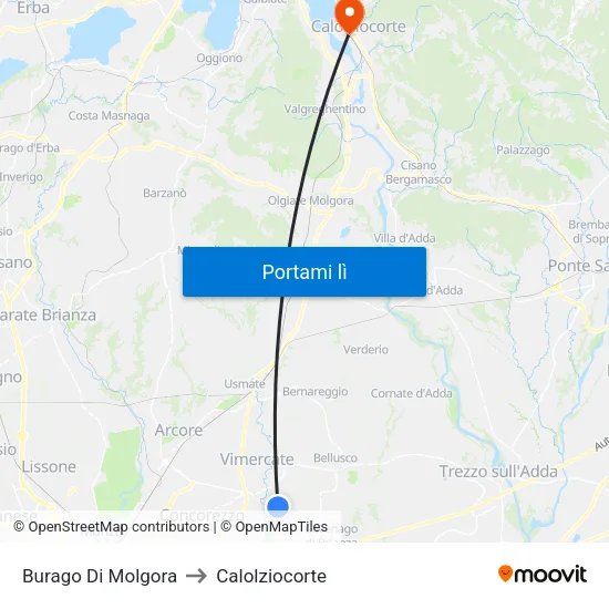 Burago Di Molgora to Calolziocorte map