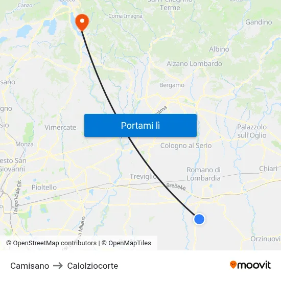 Camisano to Calolziocorte map