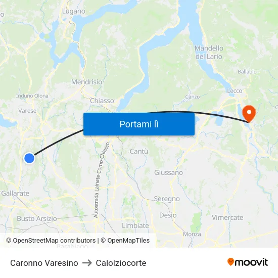 Caronno Varesino to Calolziocorte map