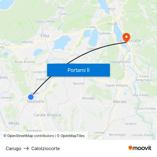 Carugo to Calolziocorte map