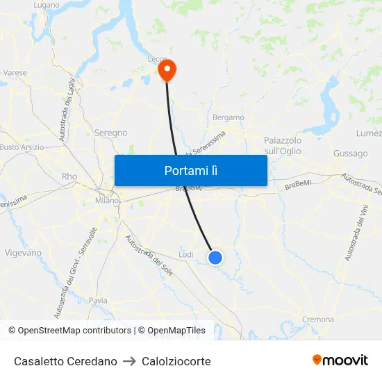 Casaletto Ceredano to Calolziocorte map