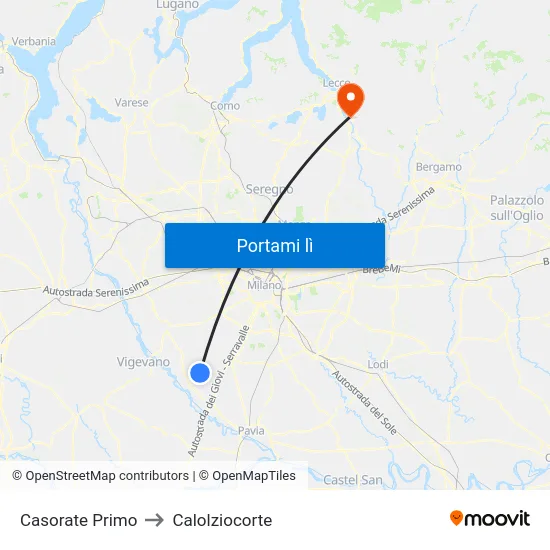 Casorate Primo to Calolziocorte map