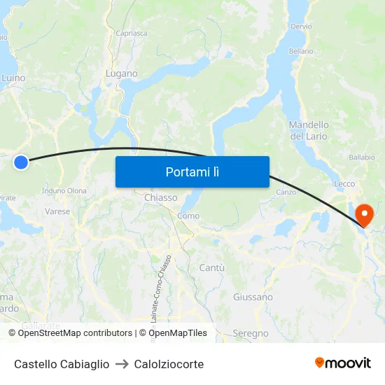 Castello Cabiaglio to Calolziocorte map
