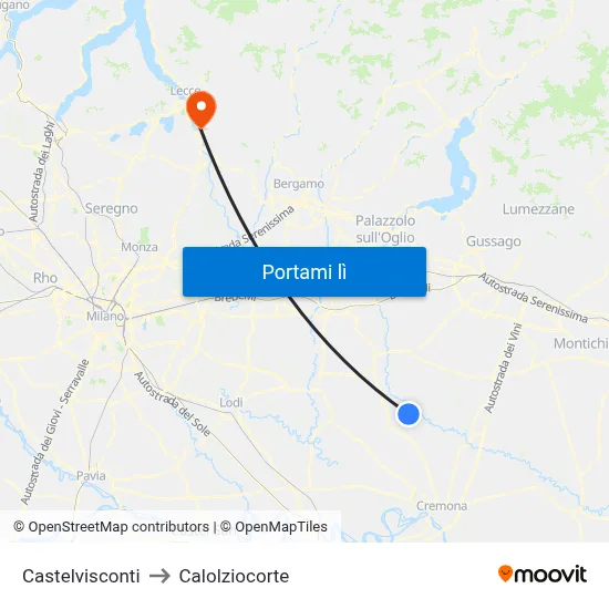 Castelvisconti to Calolziocorte map