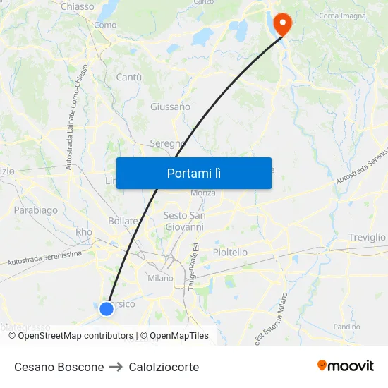Cesano Boscone to Calolziocorte map