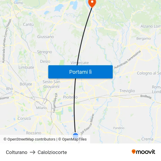 Colturano to Calolziocorte map