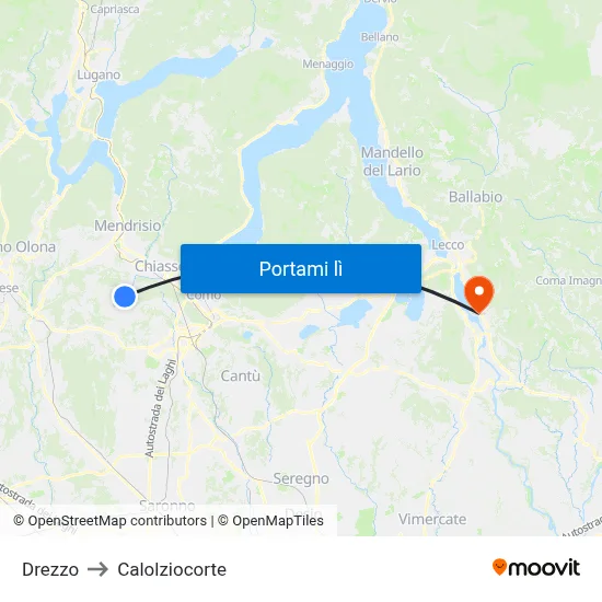 Drezzo to Calolziocorte map