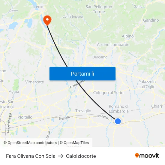 Fara Olivana Con Sola to Calolziocorte map