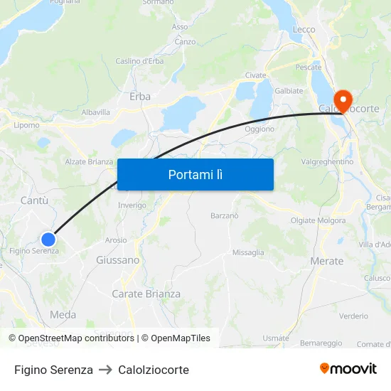 Figino Serenza to Calolziocorte map
