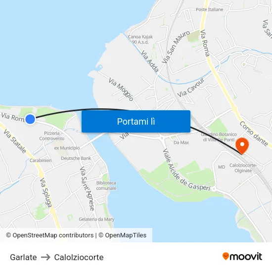 Garlate to Calolziocorte map
