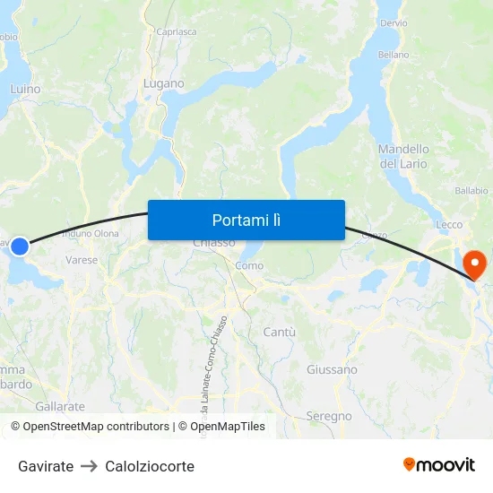 Gavirate to Calolziocorte map