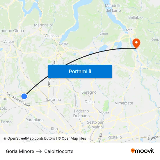 Gorla Minore to Calolziocorte map