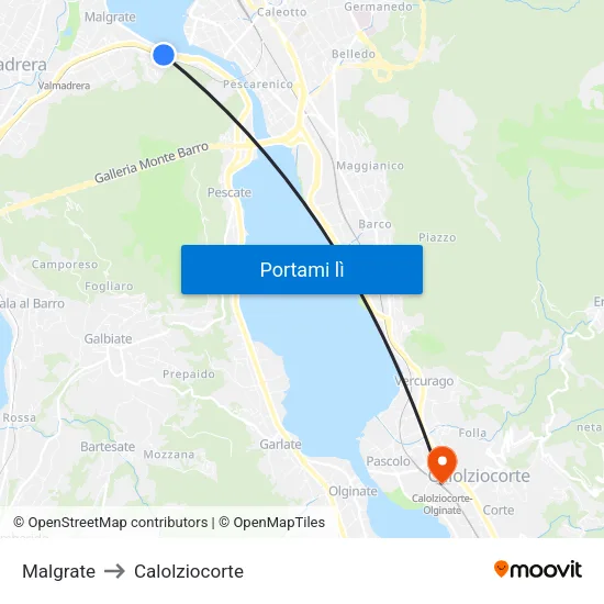 Malgrate to Calolziocorte map