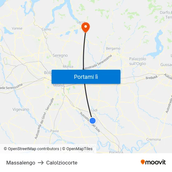 Massalengo to Calolziocorte map