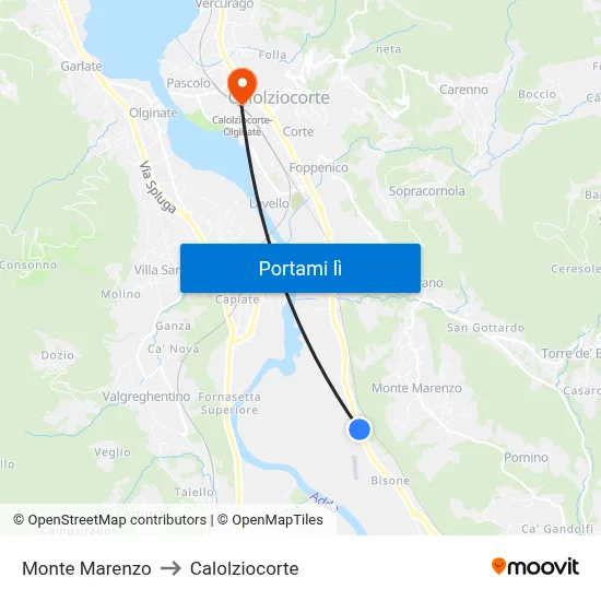 Monte Marenzo to Calolziocorte map