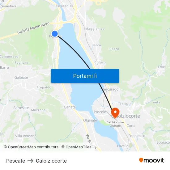 Pescate to Calolziocorte map