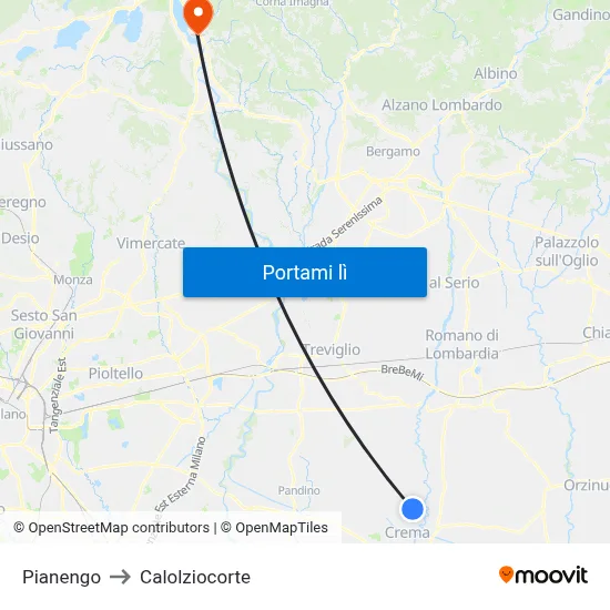 Pianengo to Calolziocorte map