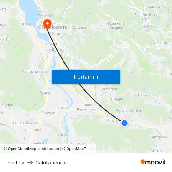 Pontida to Calolziocorte map