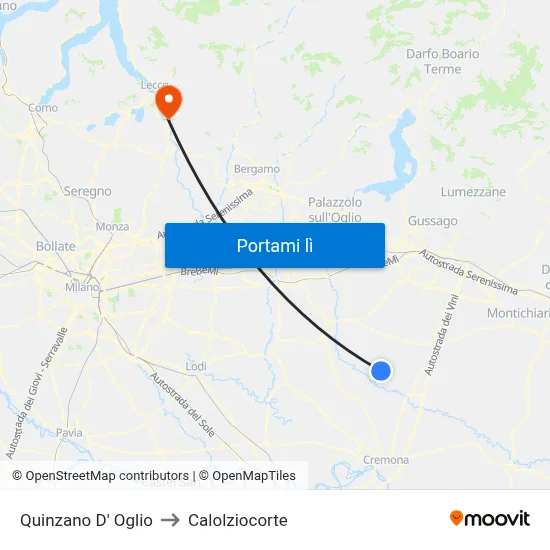 Quinzano D' Oglio to Calolziocorte map