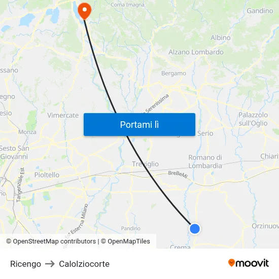 Ricengo to Calolziocorte map