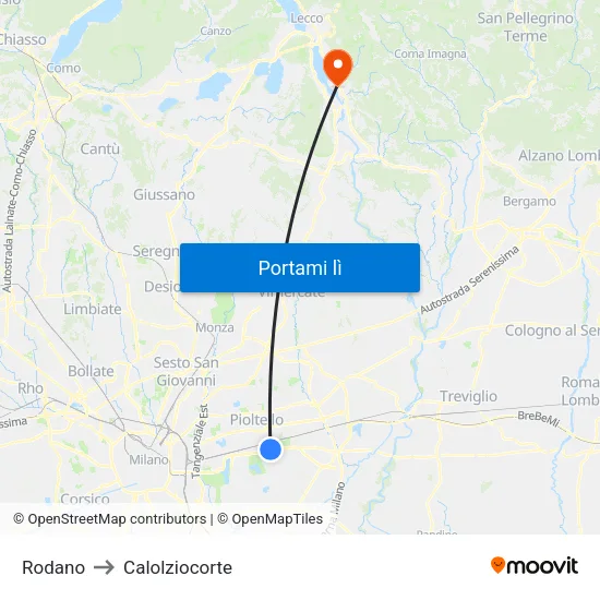 Rodano to Calolziocorte map