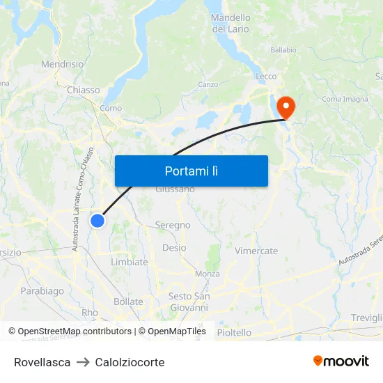 Rovellasca to Calolziocorte map