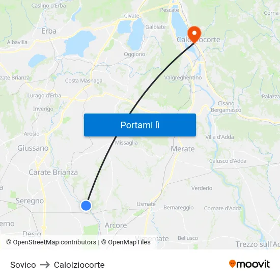 Sovico to Calolziocorte map