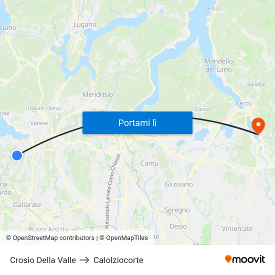 Crosio Della Valle to Calolziocorte map