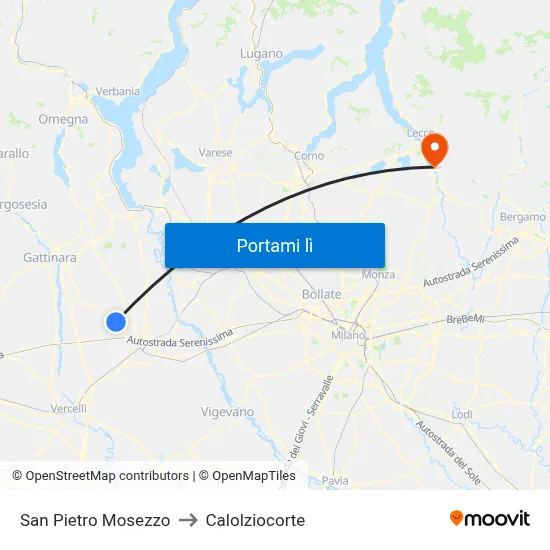 San Pietro Mosezzo to Calolziocorte map