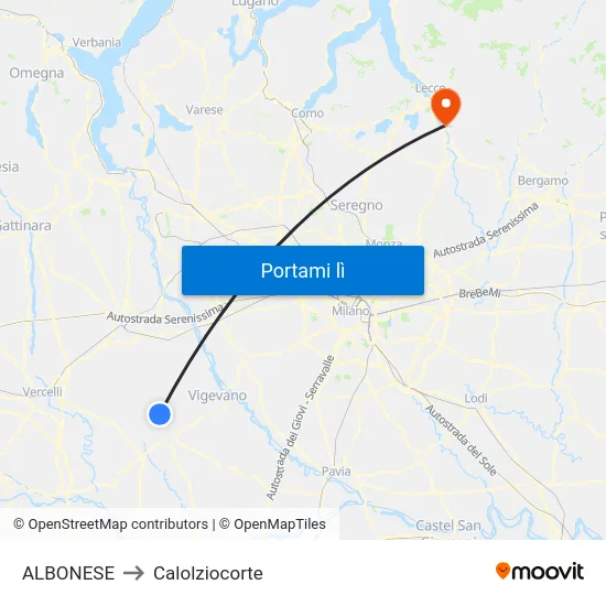 ALBONESE to Calolziocorte map