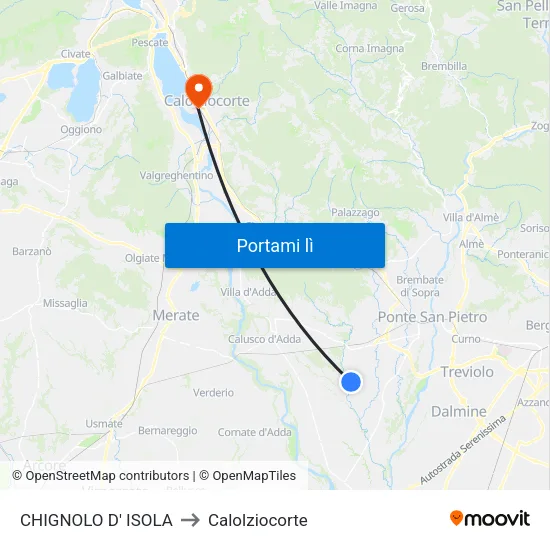 CHIGNOLO D' ISOLA to Calolziocorte map