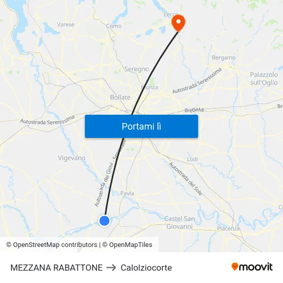 MEZZANA RABATTONE to Calolziocorte map