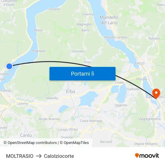 MOLTRASIO to Calolziocorte map
