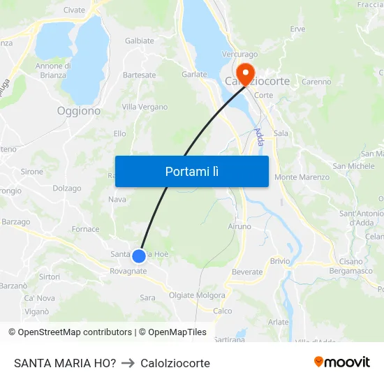 SANTA MARIA HO? to Calolziocorte map