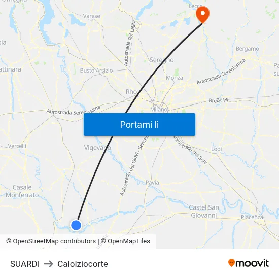SUARDI to Calolziocorte map