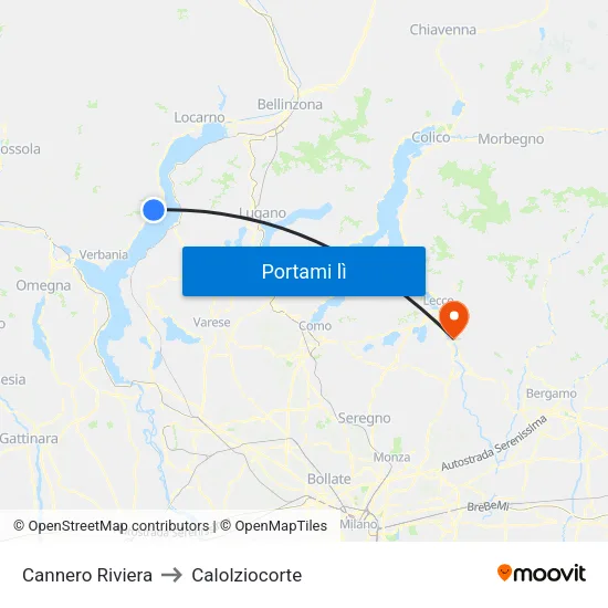 Cannero Riviera to Calolziocorte map