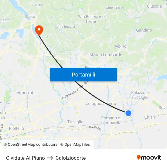 Cividate Al Piano to Calolziocorte map