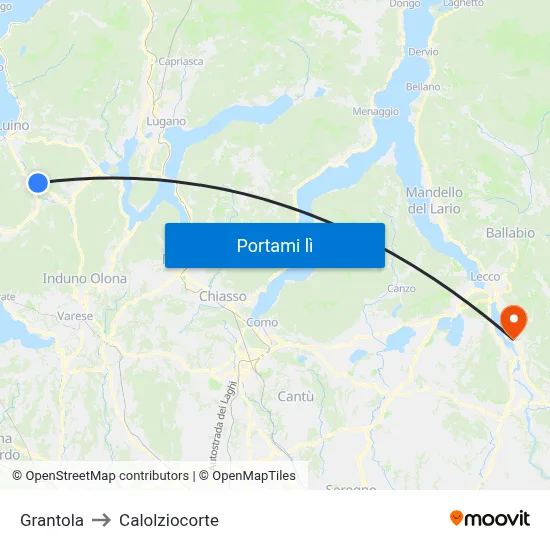 Grantola to Calolziocorte map