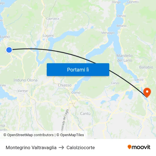 Montegrino Valtravaglia to Calolziocorte map