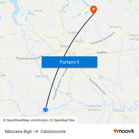 Mezzana Bigli to Calolziocorte map