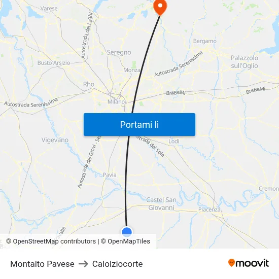 Montalto Pavese to Calolziocorte map