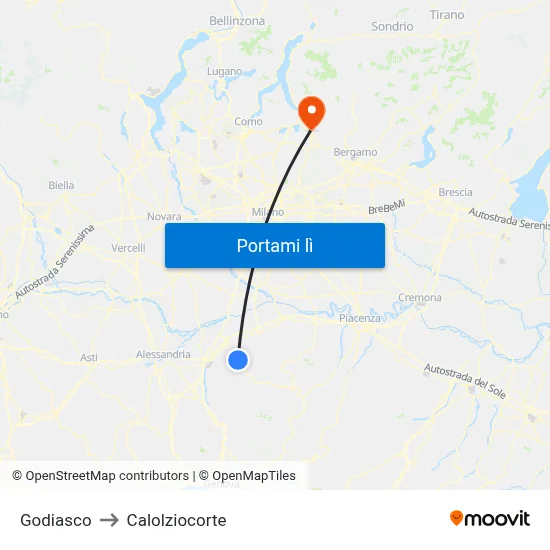 Godiasco to Calolziocorte map