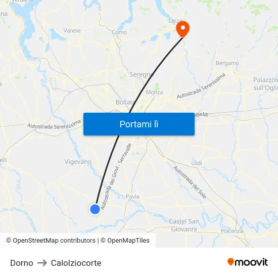 Dorno to Calolziocorte map