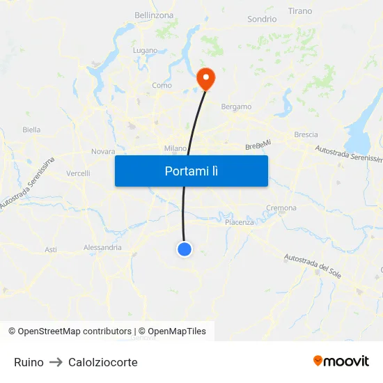Ruino to Calolziocorte map