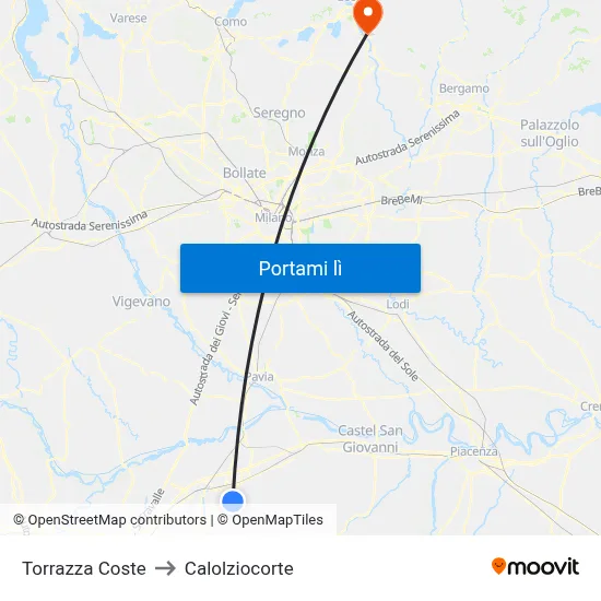 Torrazza Coste to Calolziocorte map