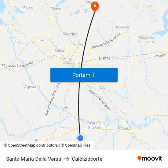 Santa Maria Della Versa to Calolziocorte map