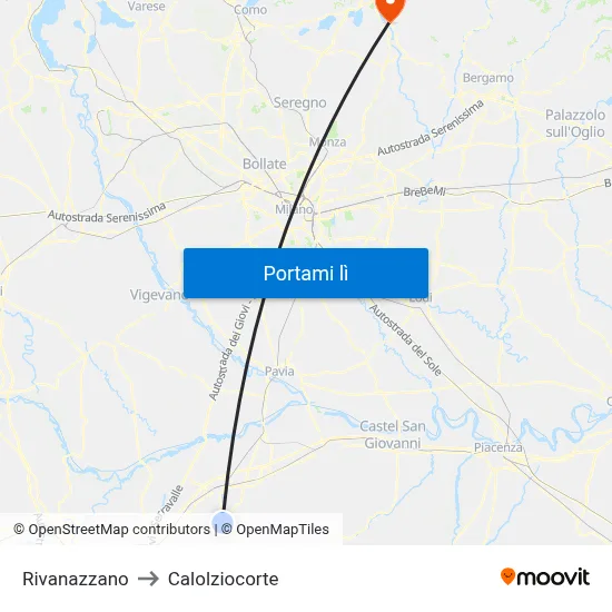 Rivanazzano to Calolziocorte map