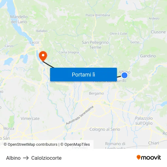 Albino to Calolziocorte map